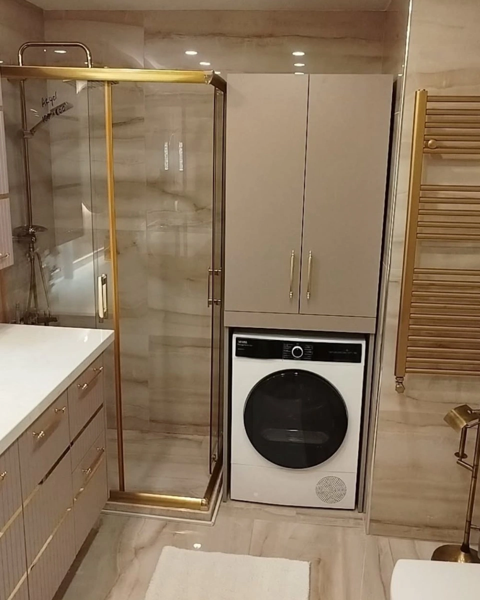 Pool Serisi Gold Profilli Şeffaf Cam Duşakabin - Görsel 4