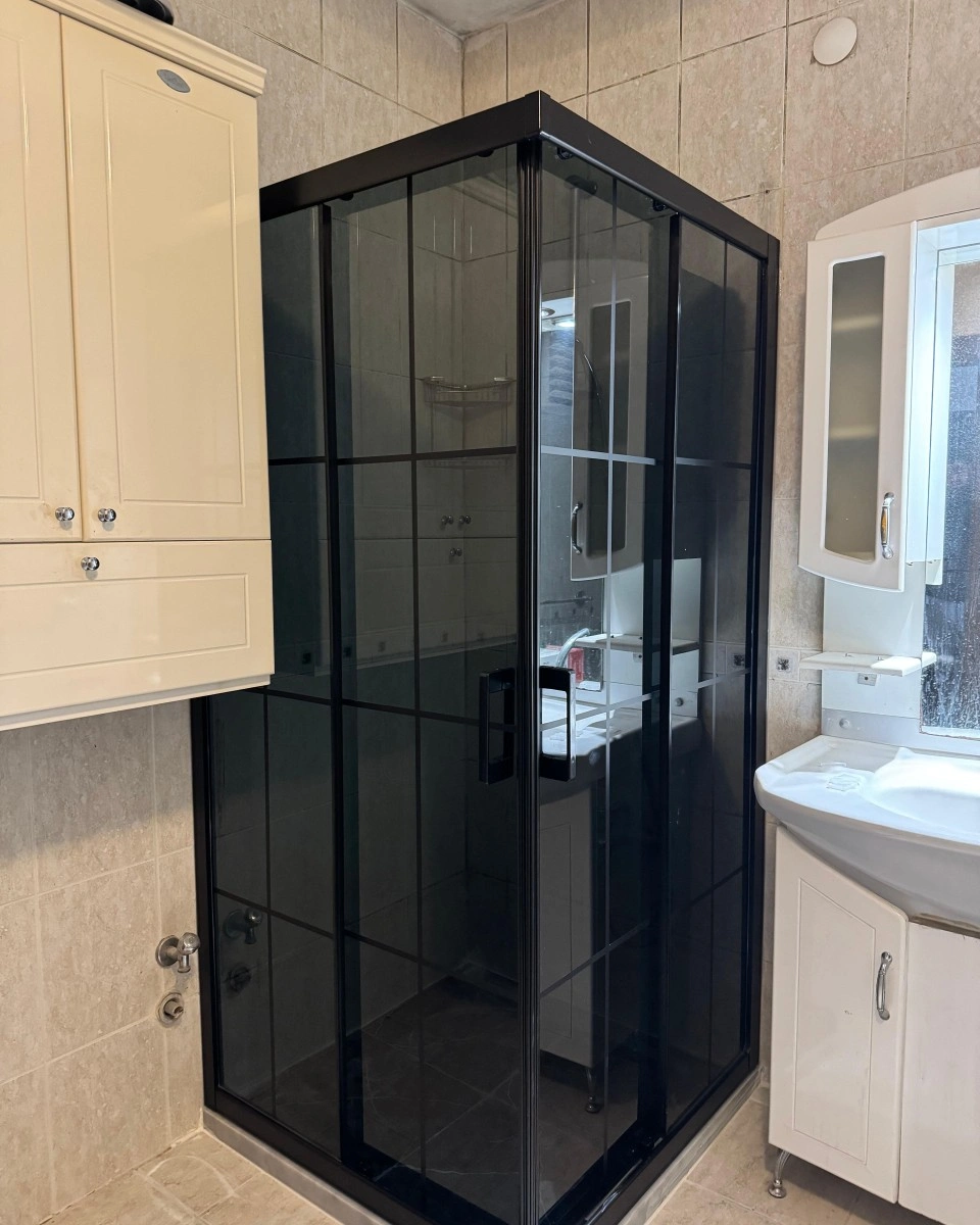 Pool Serisi Siyah Profilli Füme Cam Duşakabin - Görsel 2