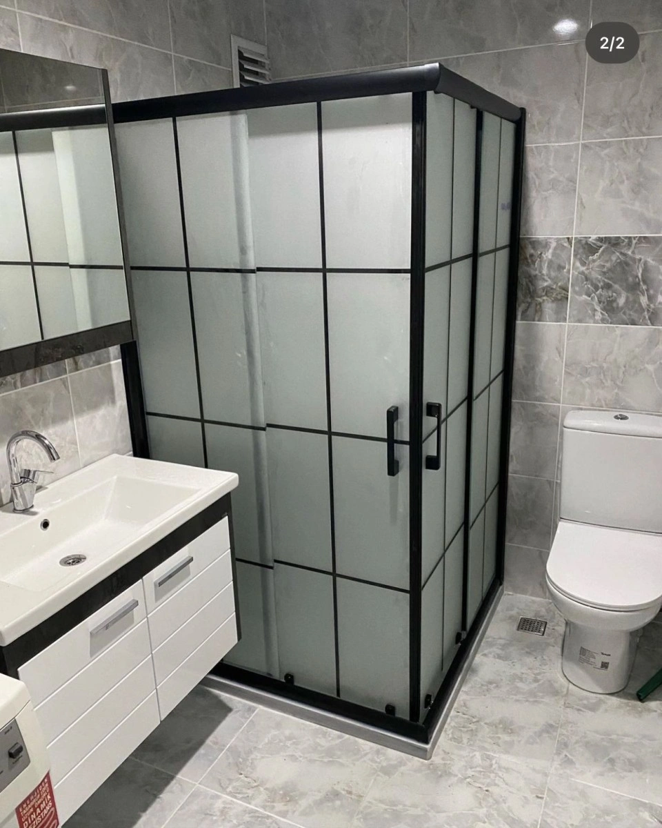 Pool Serisi Siyah Profilli Karolajlı Cam Duşakabin - Görsel 6